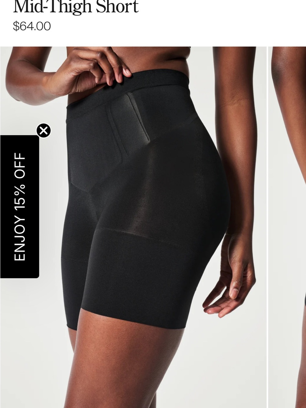 Spanx Mid-Thigh Shaping Shorts - Black